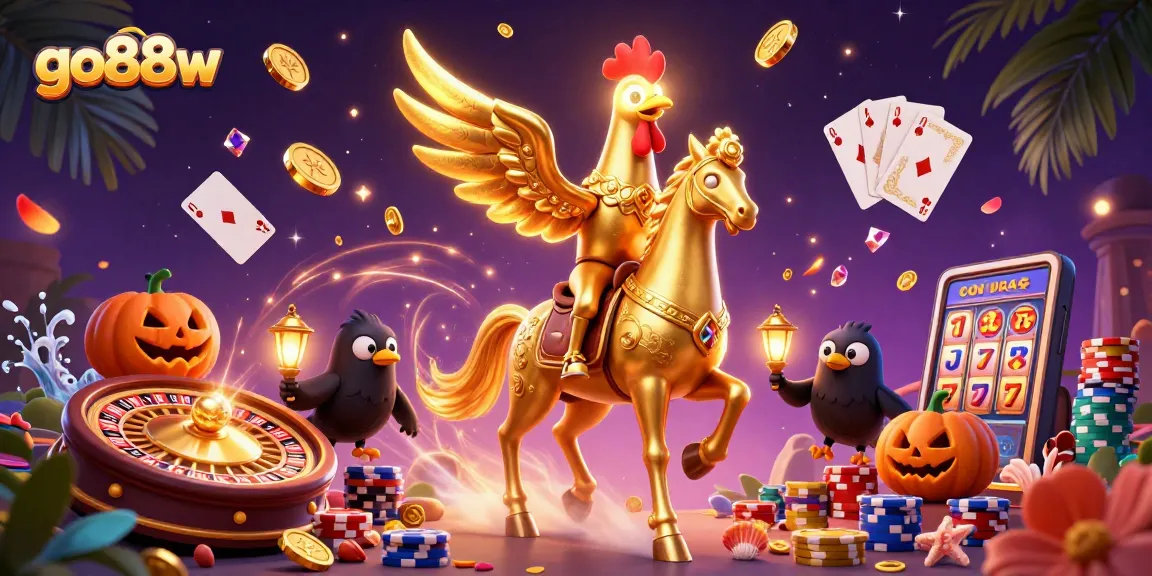 Win big at go88w with exciting casino adventures featuring a golden rooster and rich gaming elements.