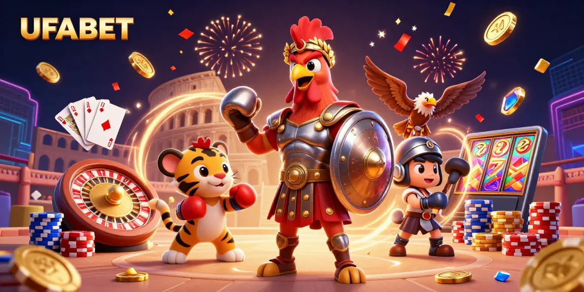 Engage with UFABET's exhilarating casino experience, featuring dynamic characters and casino elements for an immersive gambling adventure.