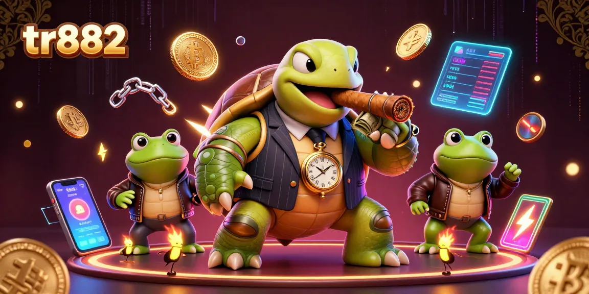 Engage with tr882's vibrant casino atmosphere featuring a turtle mobster in action.