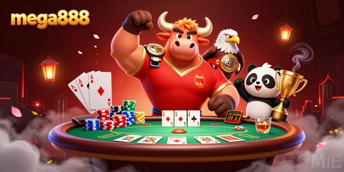 Experience the excitement with mega888 at this thrilling casino scene featuring vibrant characters and rich game elements.